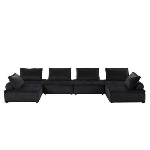 LILOLA 6 Piece Velvet Sectional Wayfair